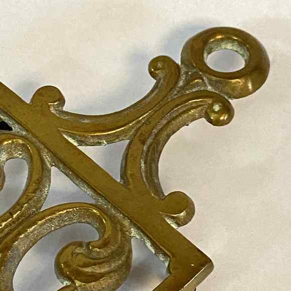Vintage Solid Brass Trivet Iron Stand‎ Decorative Kitchen Dining - Picture 3 of 9
